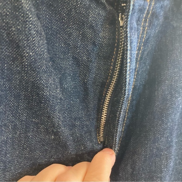 YOU MUST CREATE LONDON Sz L YMC Super Wide Leg Dark Wash Denim Jeans - Picture 4 of 11